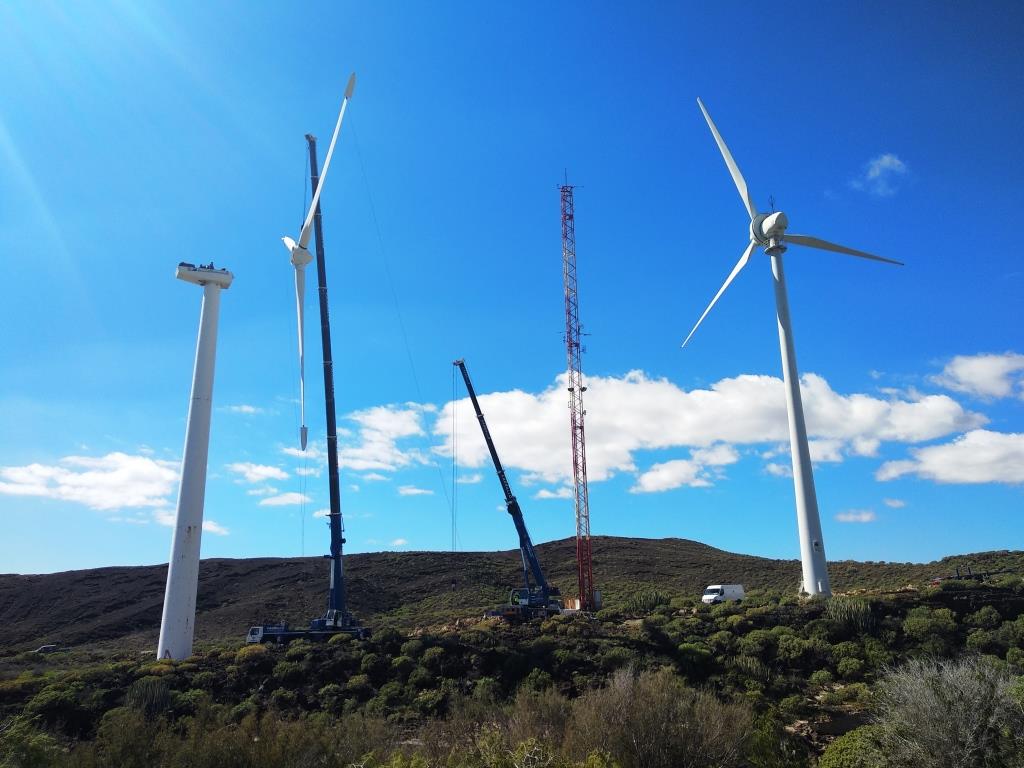 ajada del rotor y las aspas del aerogenerador durante las tareas de mantenimiento (ITER)